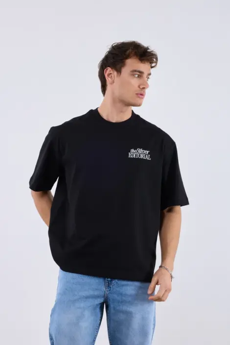 Tshirts uni oversize Homme avec broderie