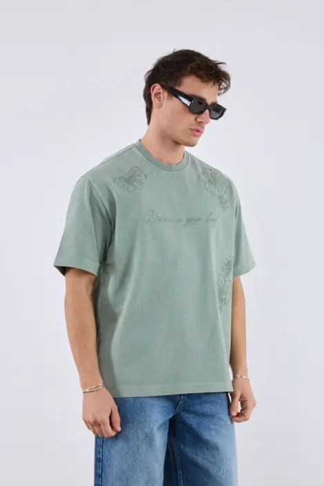 Tshirts uni oversize Homme avec broderie