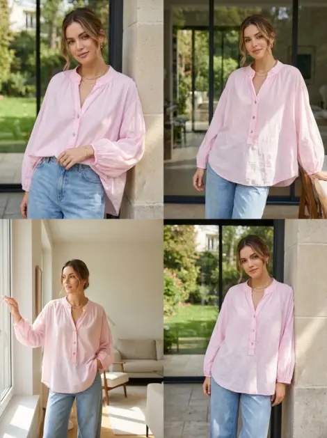 Blouse à Manches Bouffantes