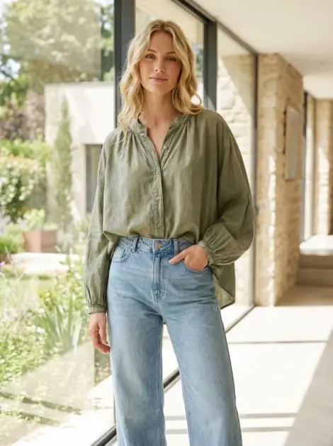 Blouse à Manches Bouffantes
