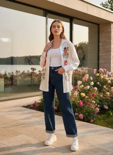 Chemise blouse en viscose fluide imprimé à noeuds évasée oversize casual