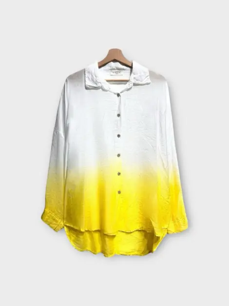 Chemise blouse en viscose tie and dye fluide évasée manches longues oversize