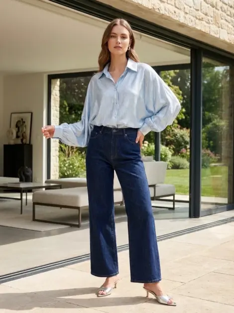 Chemise oversize à manches batwing