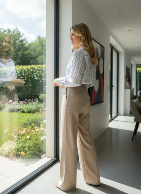 Chemise Oxford en coton à rayures oversize en popeline manches longuesl