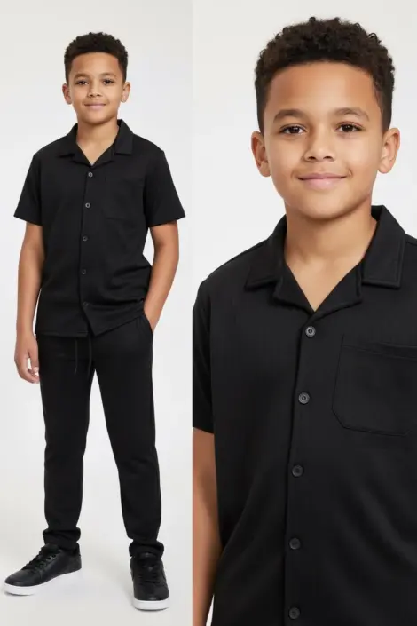 Ensemble chemise pantalon texturé