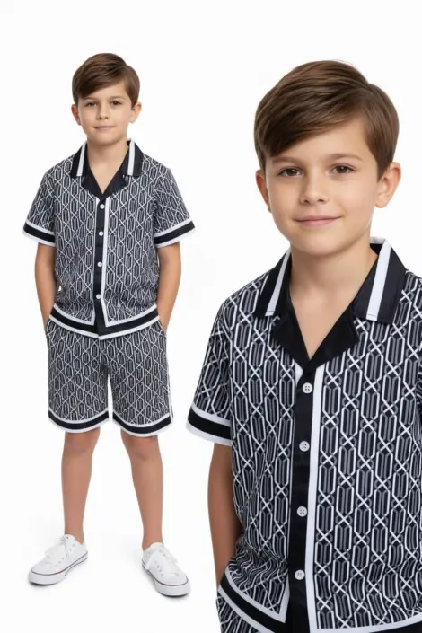 Ensemble chemise short avec tissu fluide