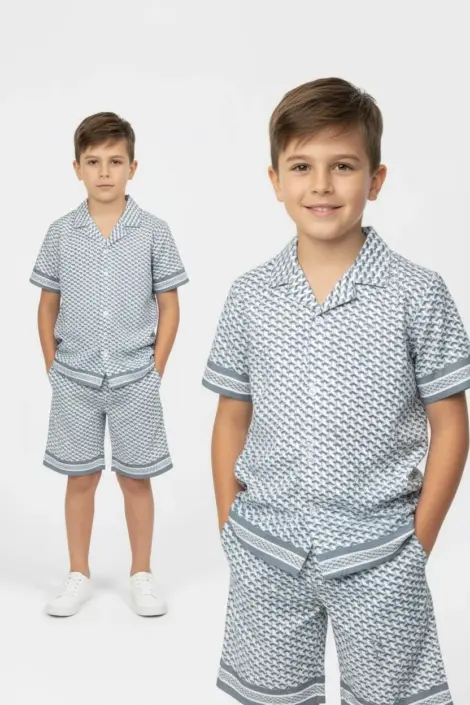 Ensemble chemise short imprimé léger fluide