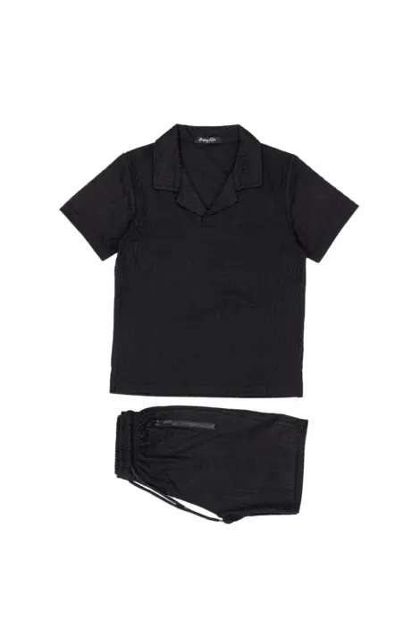 Ensemble top avec short à motif en relief