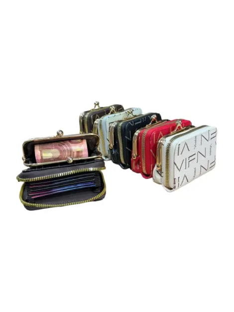 Porte-monnaie Croco Femme Multi-cartes Especes