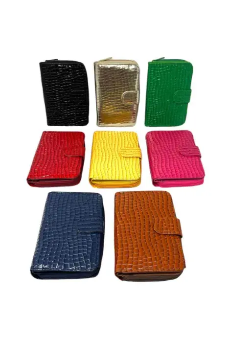 Porte-monnaie Femme Multi-cartes Espèces Croco Effet - GRAND