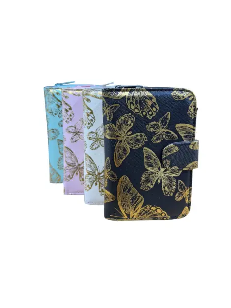 Porte-monnaie Femme Papillons Multi-cartes Espèces Matelassé - MOYEN