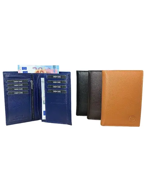 Portefeuille Homme Cuir Vachette RFID Protection - Cuir Grainé