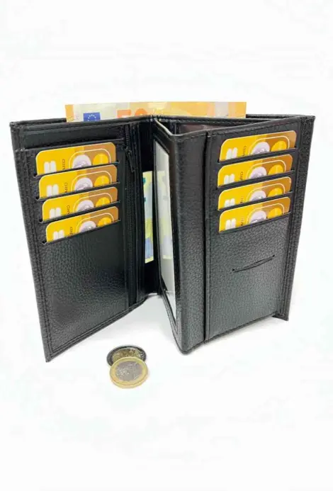 Portefeuille Homme Simili-cuir Cartes Espèces Monnaie ID Permis Boite incluse