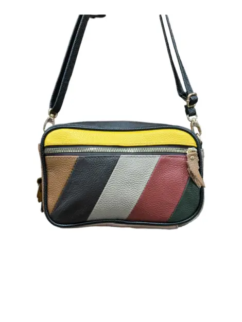 Sac Cuir de Vachette Femme Multicolore - Double Style