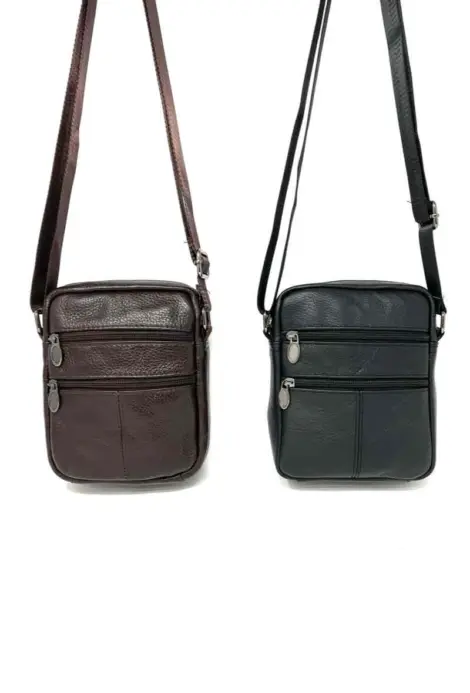 Sac Cuir Homme Multi-poches Sacs business Porté travers - CUIR VERITABLE