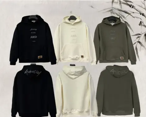 Sweat homme uni à capuche avec motif "THE MEANS CITY H LONDON"