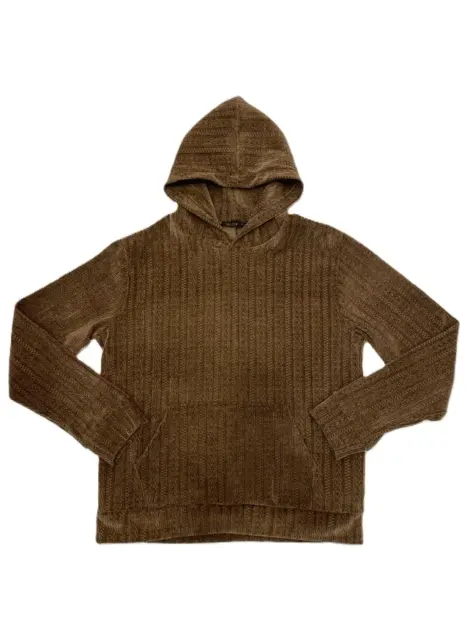 Sweat homme uni tressé à capuche