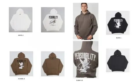 Sweat uni Homme à capuche et motif PERSONALITY