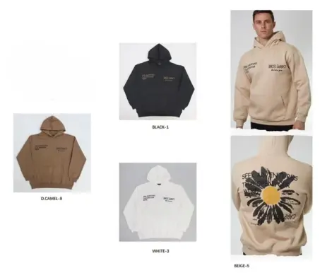 Sweat uni Homme à capuche et motif SEEK ADVENTURES THAT OPEN YOUR MIND