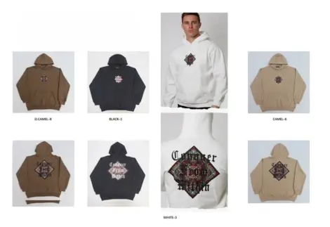 Sweat uni Homme avec capuche, brodé CONQUER FROM WITHIN