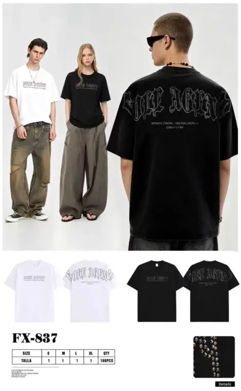 Tshirt uni homme avec motif strassé