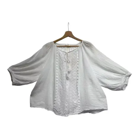 Blouse fluide de style bohème-chic en coton léger