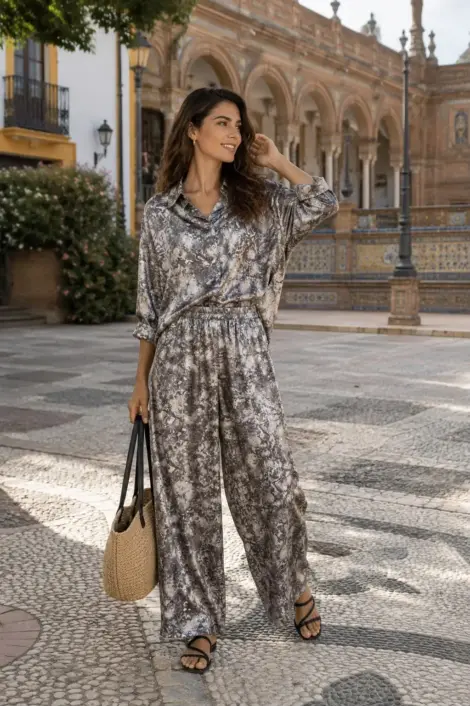 Ensemble chemise et pantalon fluide