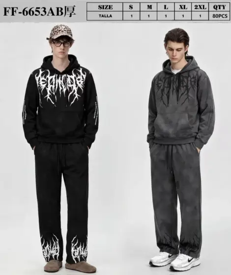 Ensemble épais uni sweat et pantalon Homme.