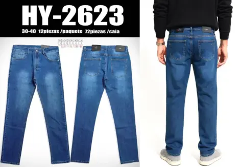 Jean homme uni bleu regular fit