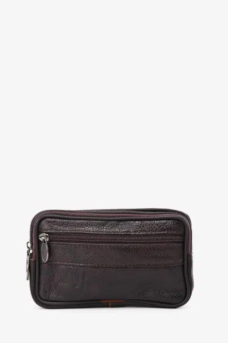 KJ2109 Pochette main ceinture en croûte de cuir
