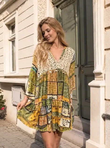 Robe bohème en patchwork