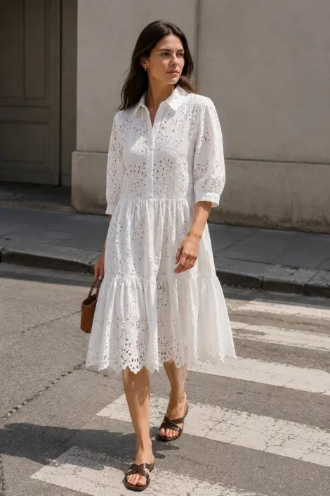 Robe en broderie anglaise