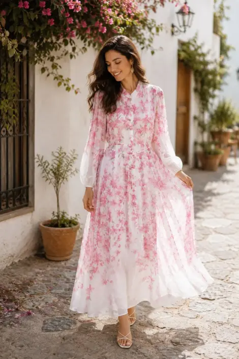 Robe fleurie volantée