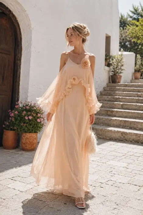 Robe fluide à volants