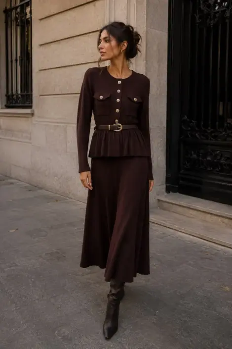 Robe longue à volants