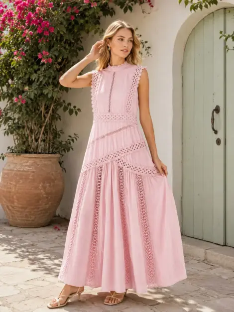 Robe longue dentelle