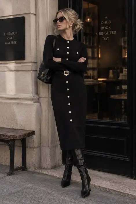 Robe longue maille élégante